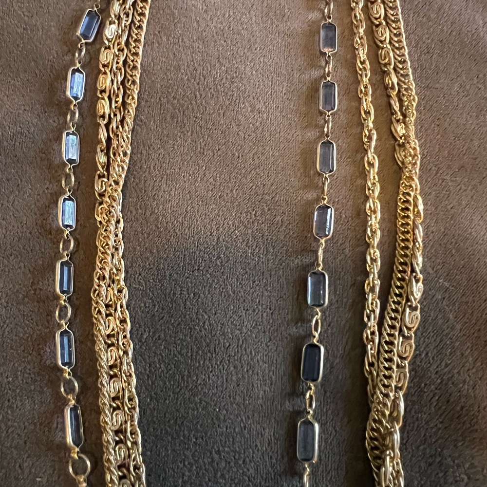 Multi-Chain Gold And Silver Statement Necklace - image 7